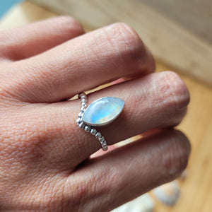 Sterling Silver 925 Ring Moonstone Selene