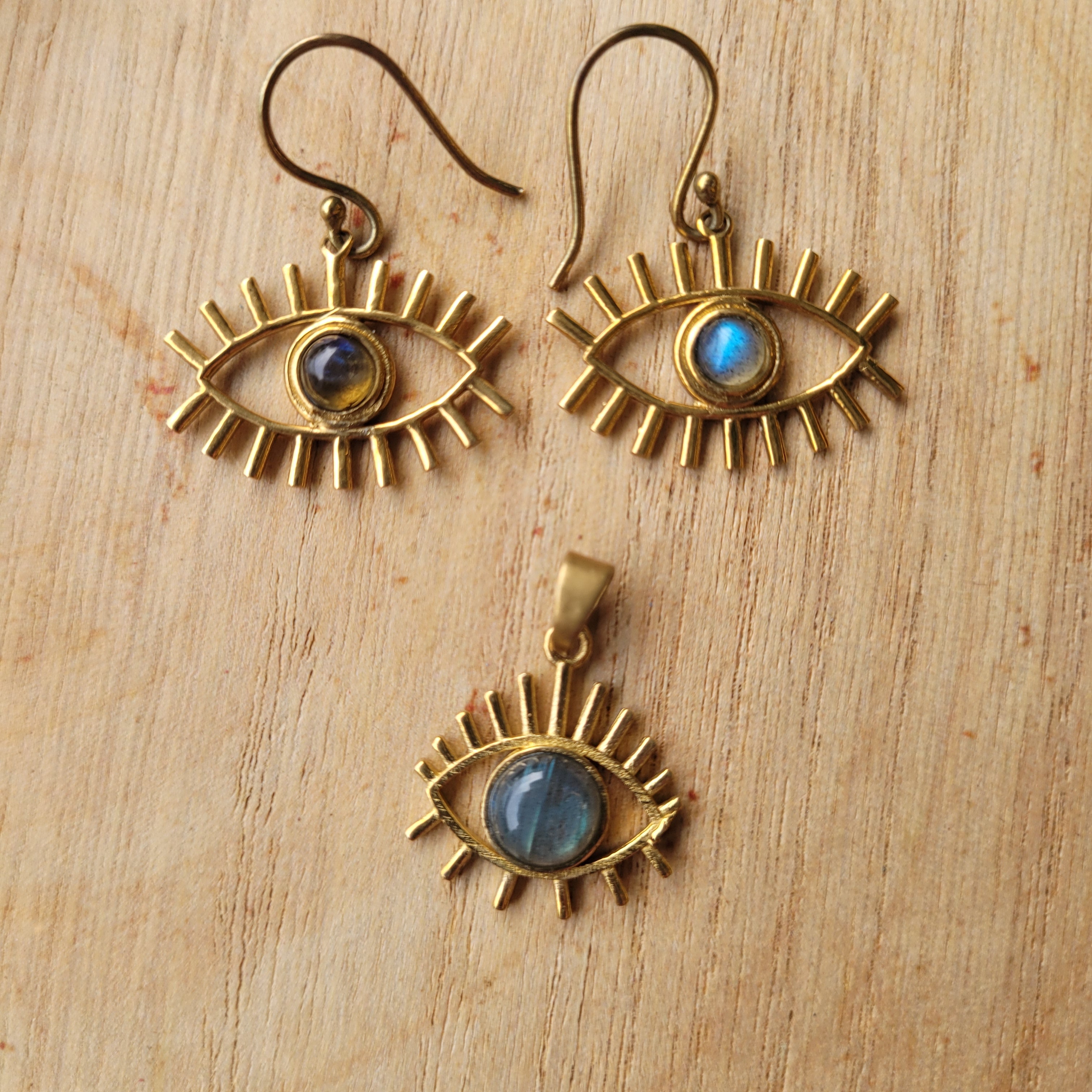 Premium Brass Earrings Hamsa/ Evil Eye