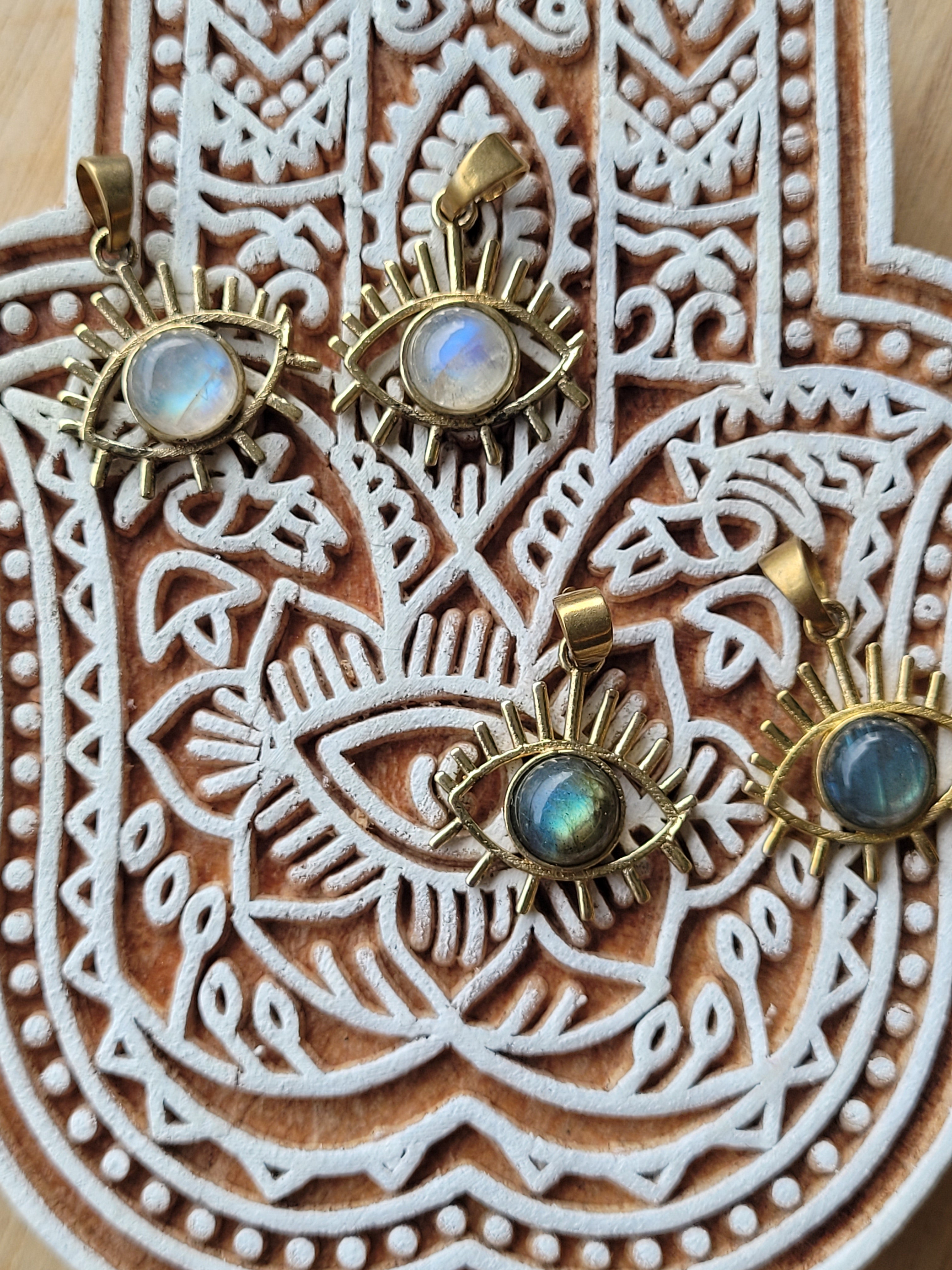 Premium Brass Earrings Hamsa/ Evil Eye