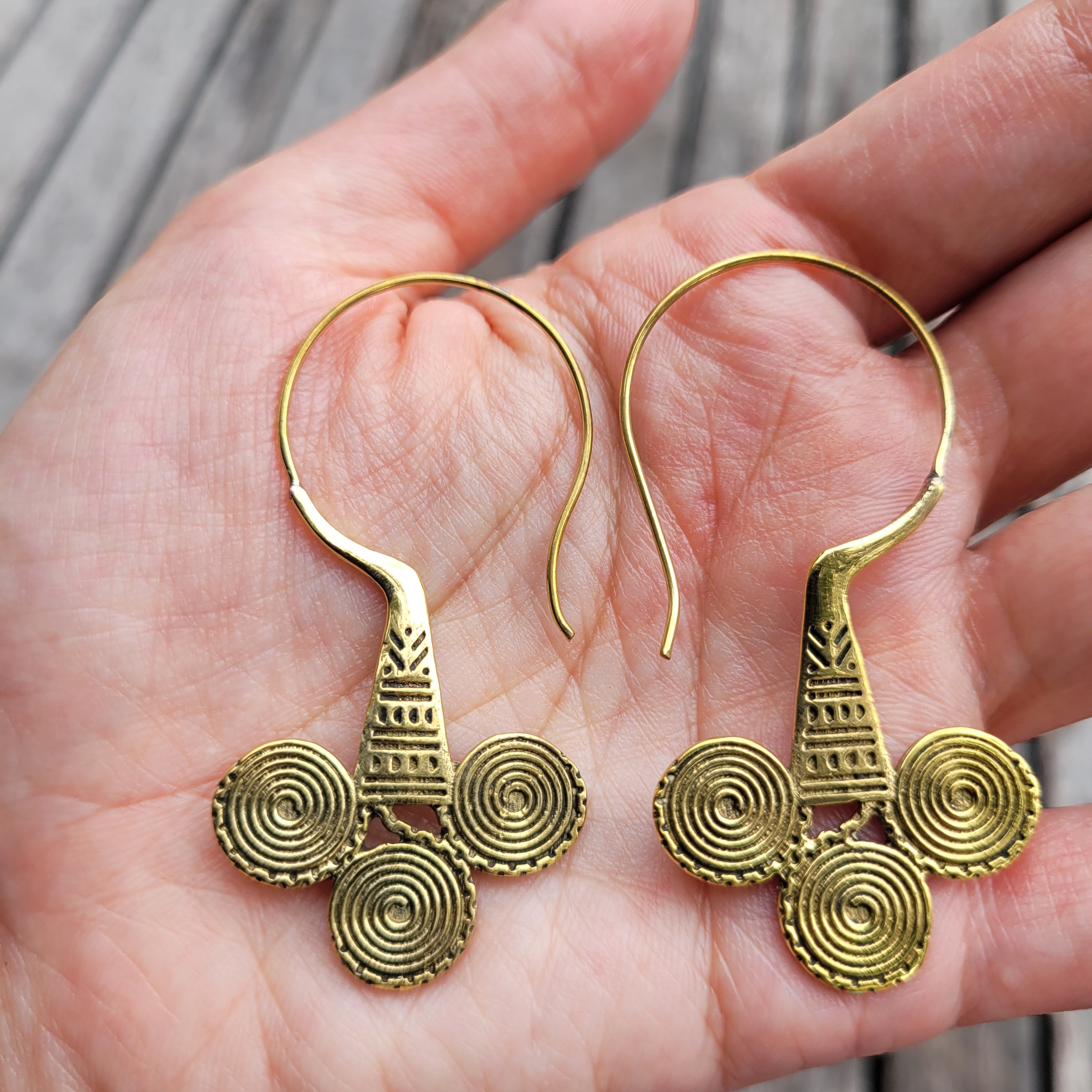 Premium Brass Hook Earrings Tuareg