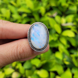 Sterling Silver 925 Statement Ring Moonstone MS05