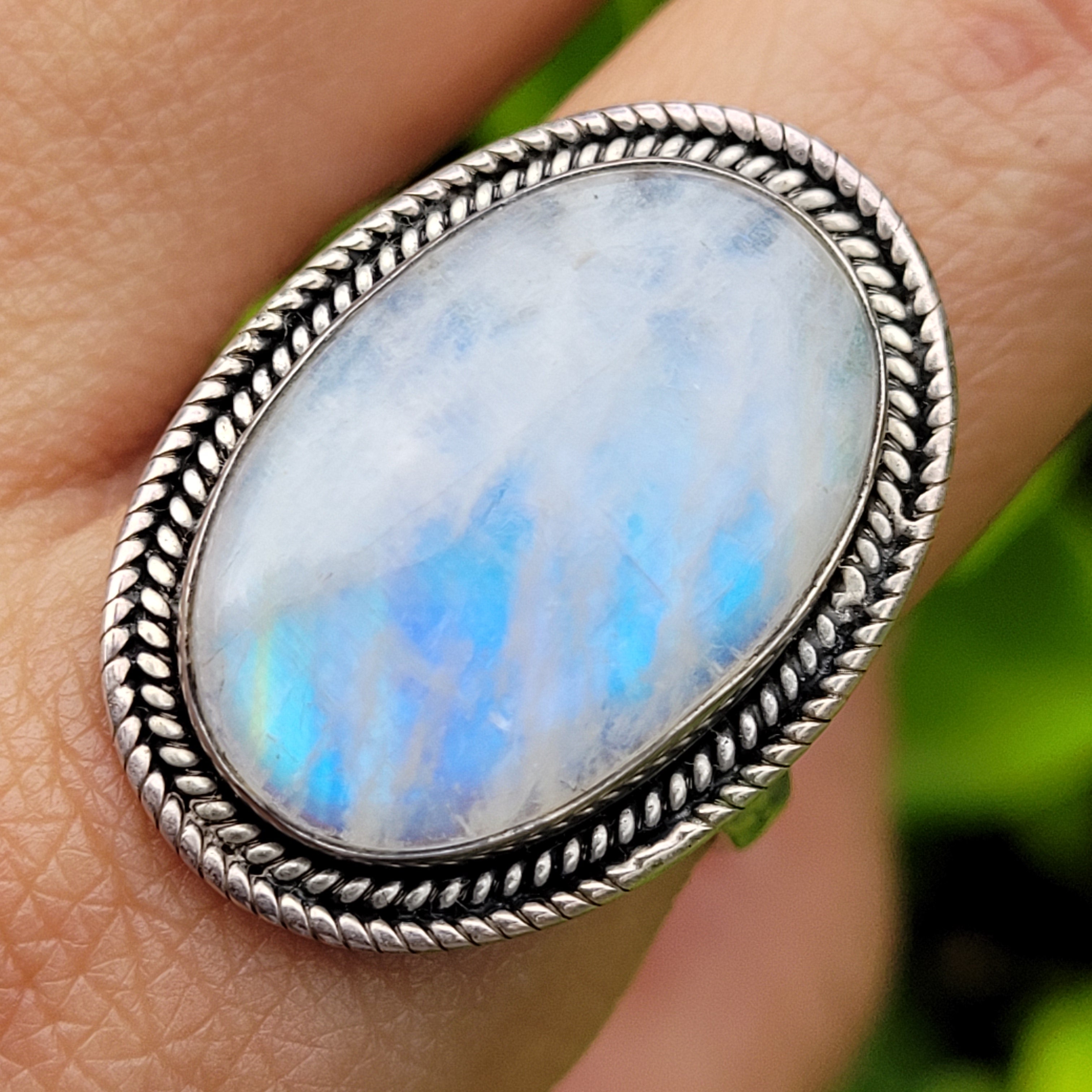 Sterling Silver 925 Statement Ring Moonstone MS05