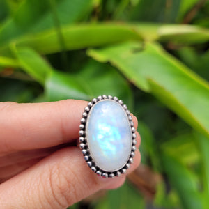 Sterling Silver 925 Statement Ring Moonstone MS04