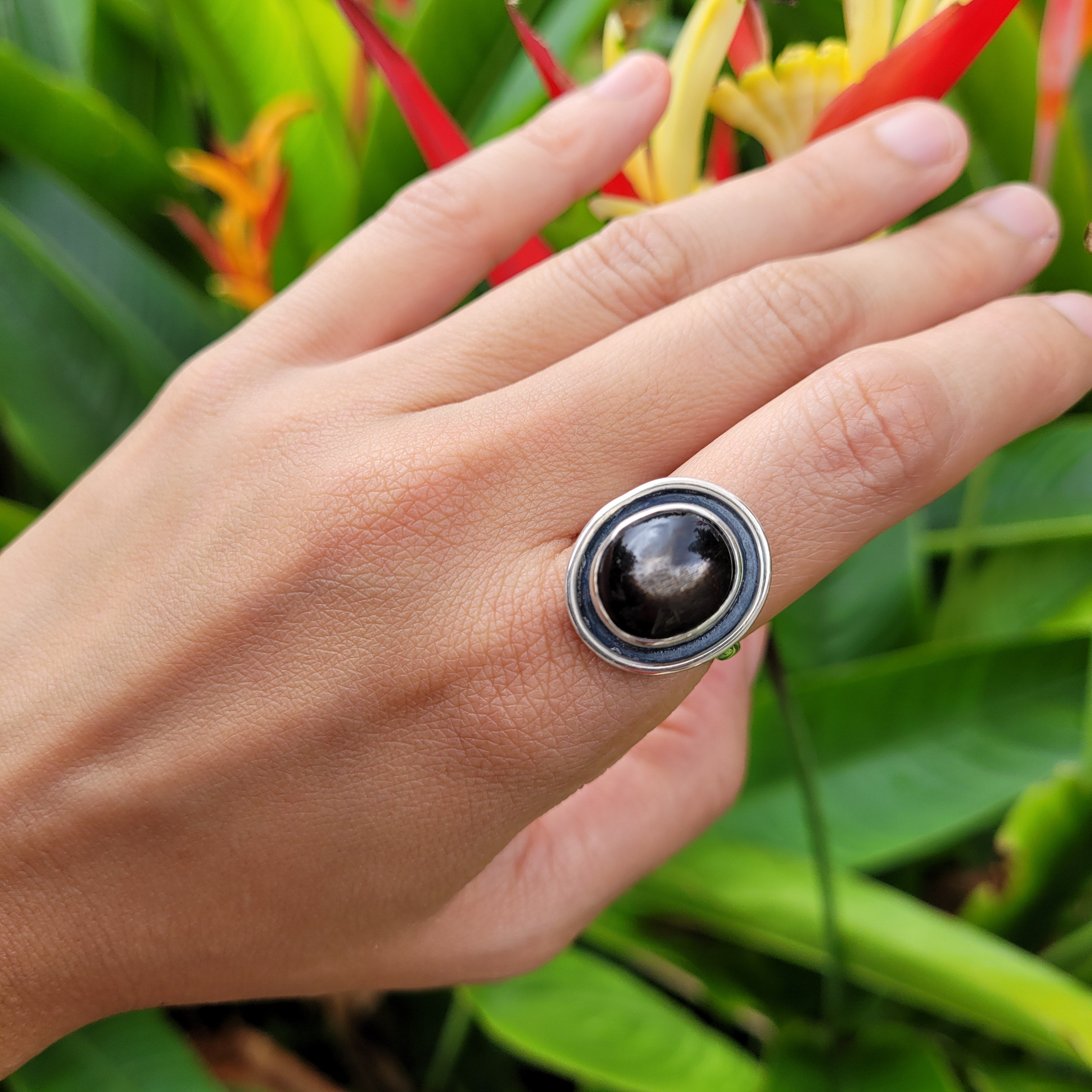 Premium Brass Statement Ring Sunstone Star SSTR02