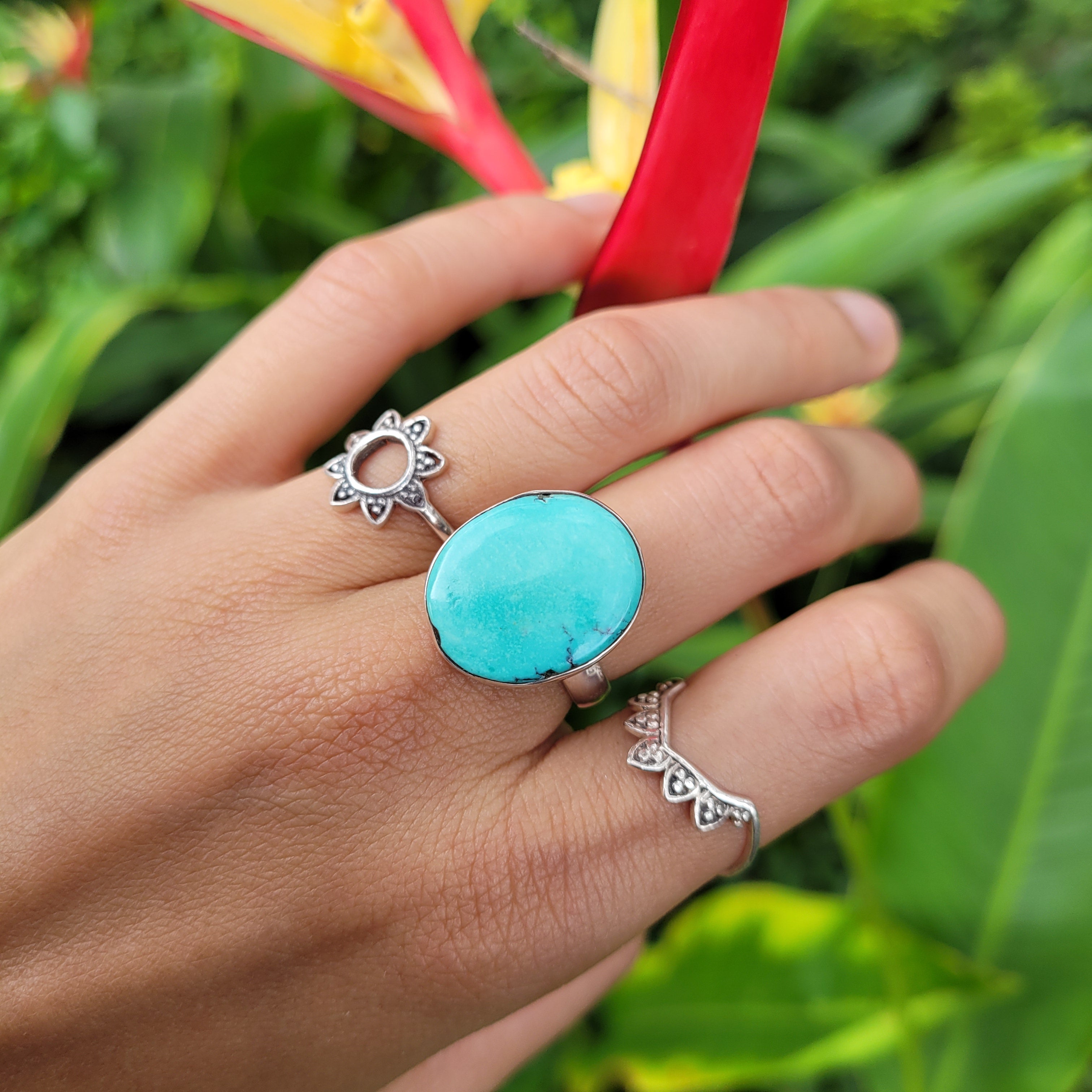 Sterling Silver Statement Ring Turquoise TUR01
