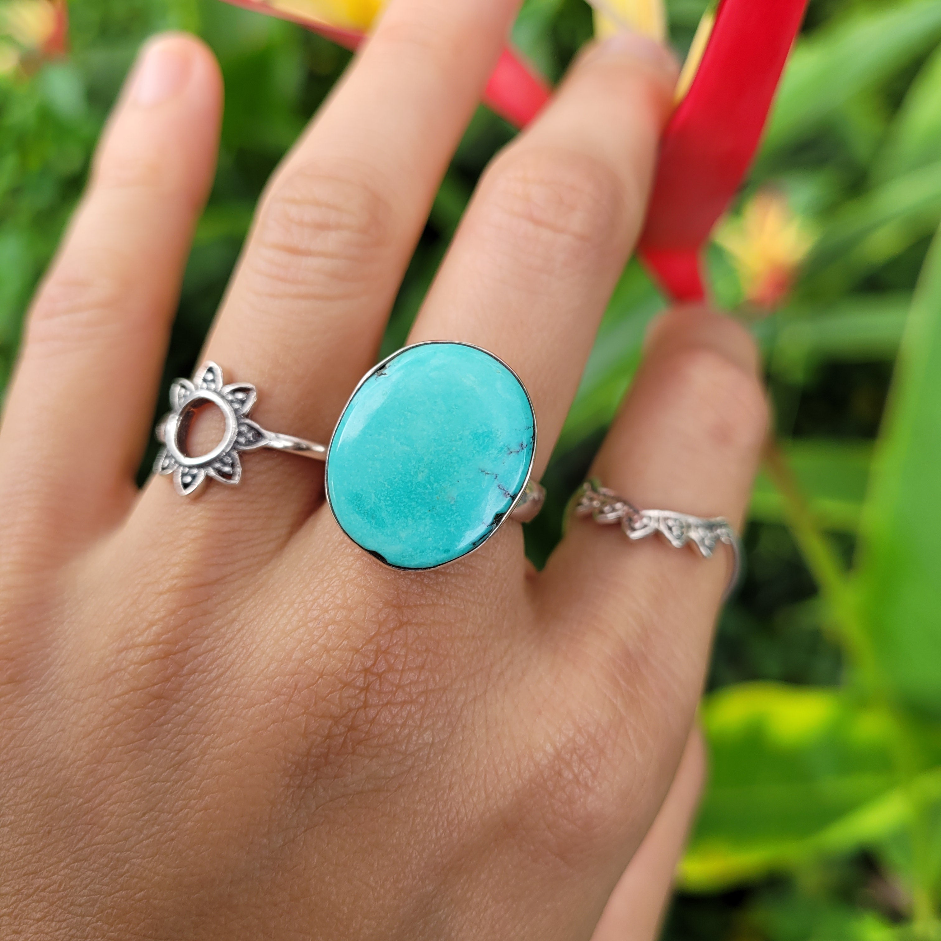Sterling Silver Statement Ring Turquoise TUR01