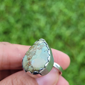 Sterling Silver Statement Ring Green/ Blue Turquoise TUR09