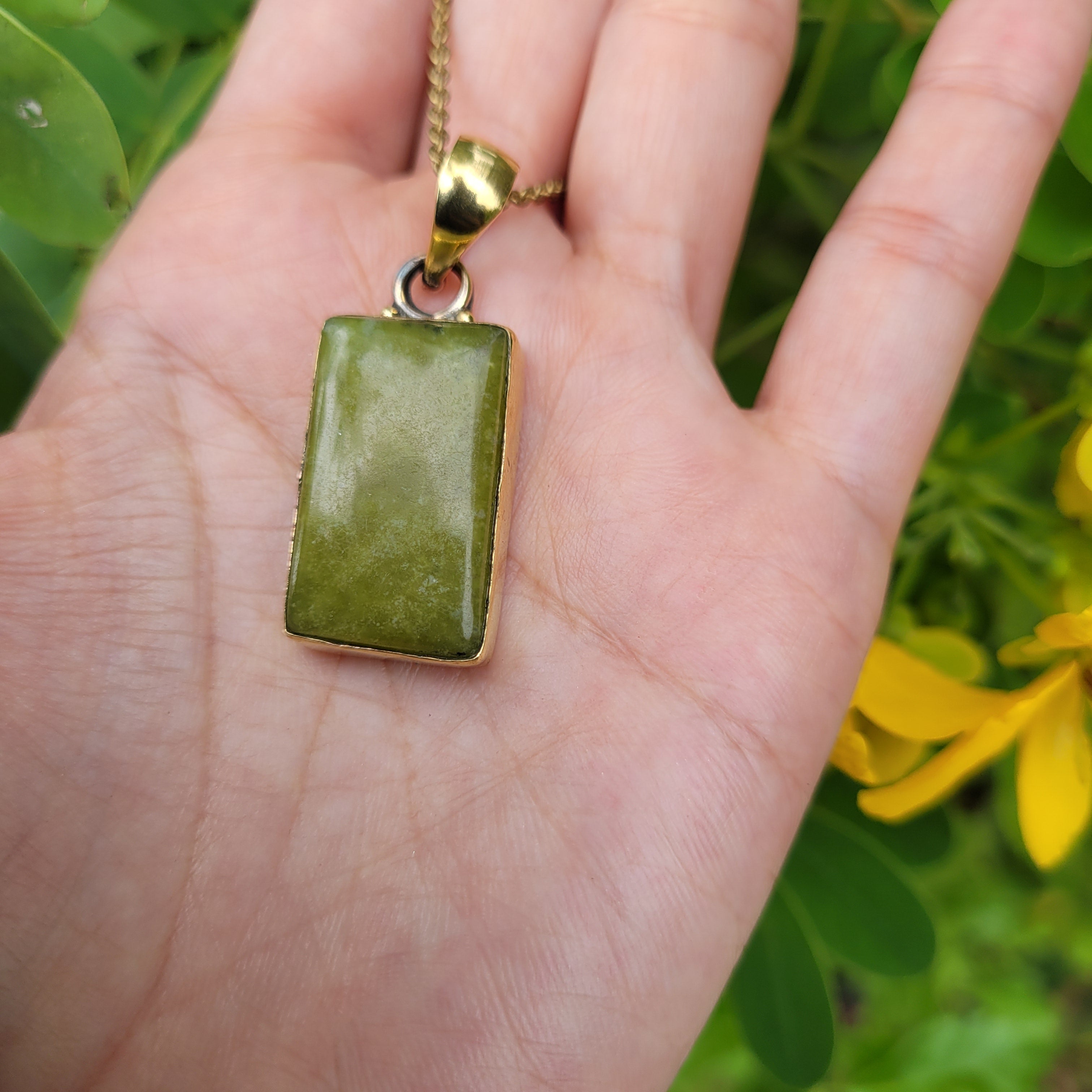 Brass Statement Pendant Serpentine