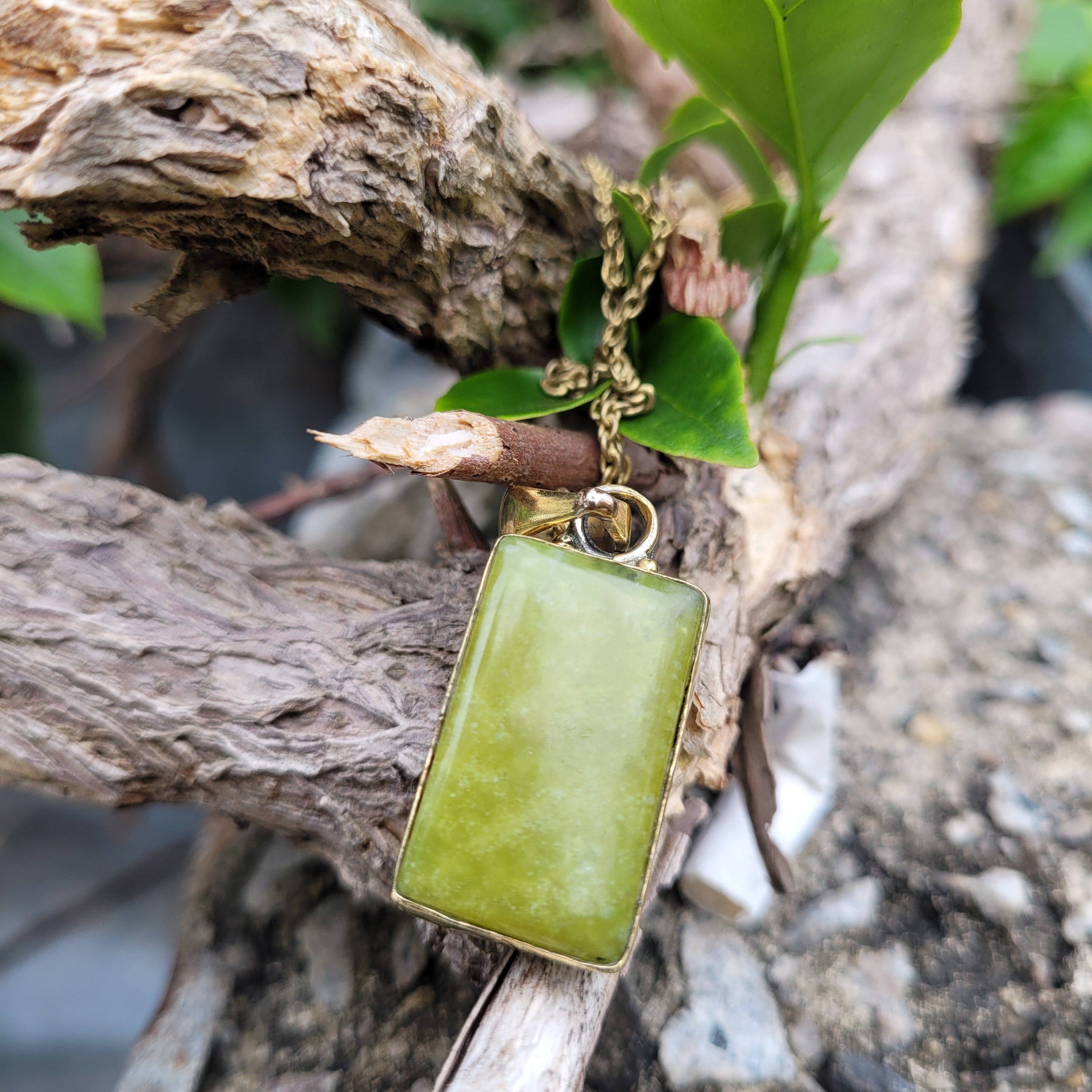 Brass Statement Pendant Serpentine