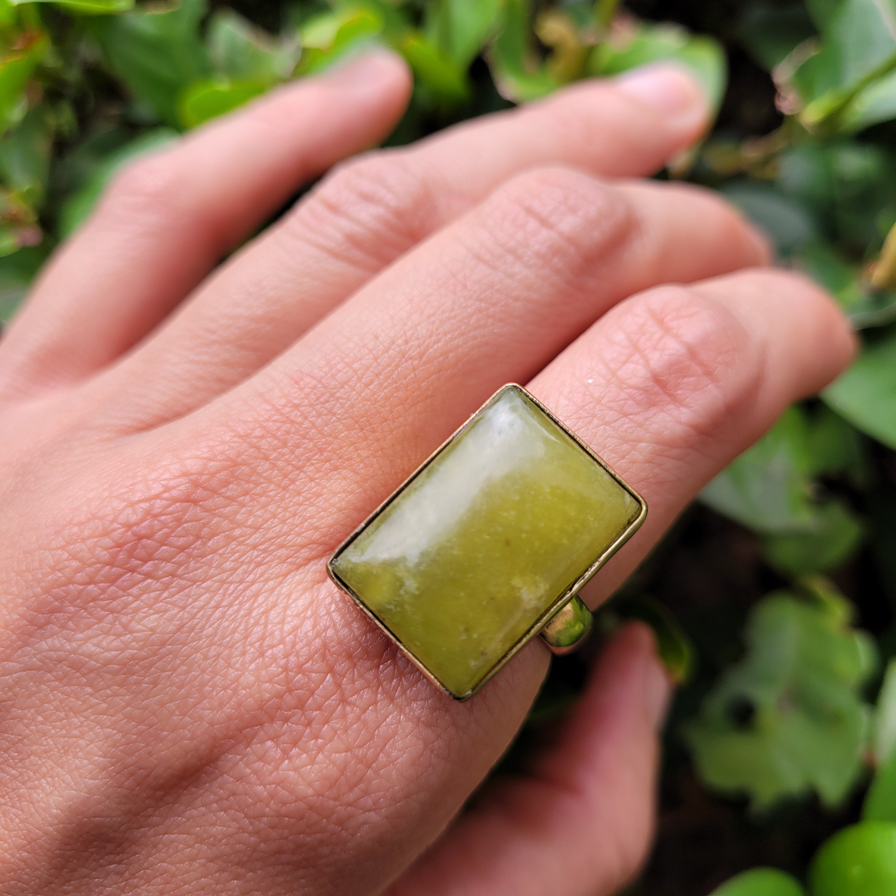 Brass Statement Ring Serpentine