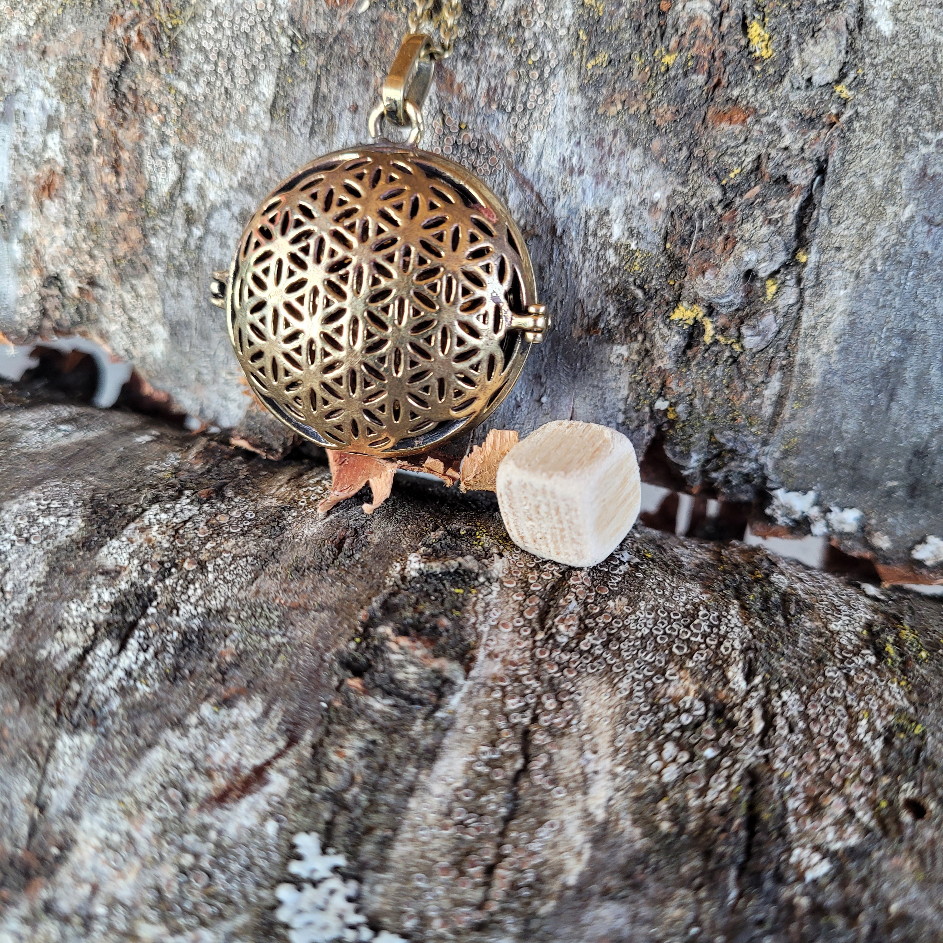 Harmony Ball Pendant Diffuser Flower of Life Vesica