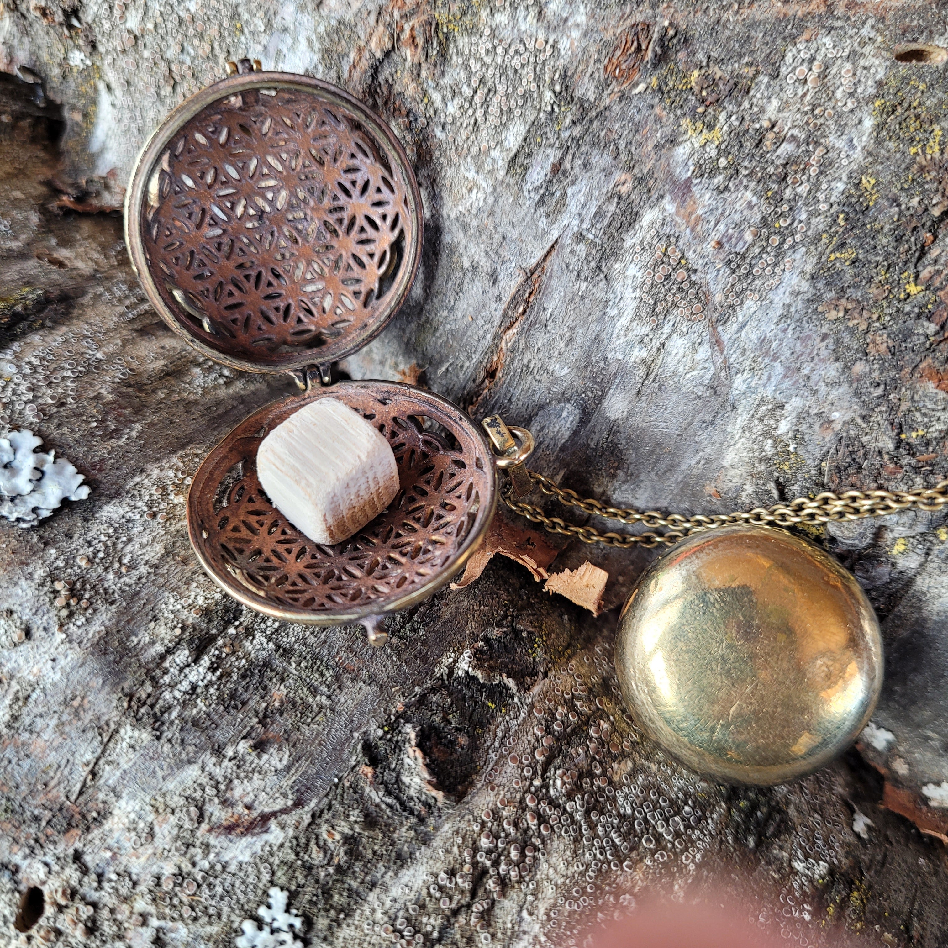 Harmony Ball Pendant Diffuser Flower of Life Vesica