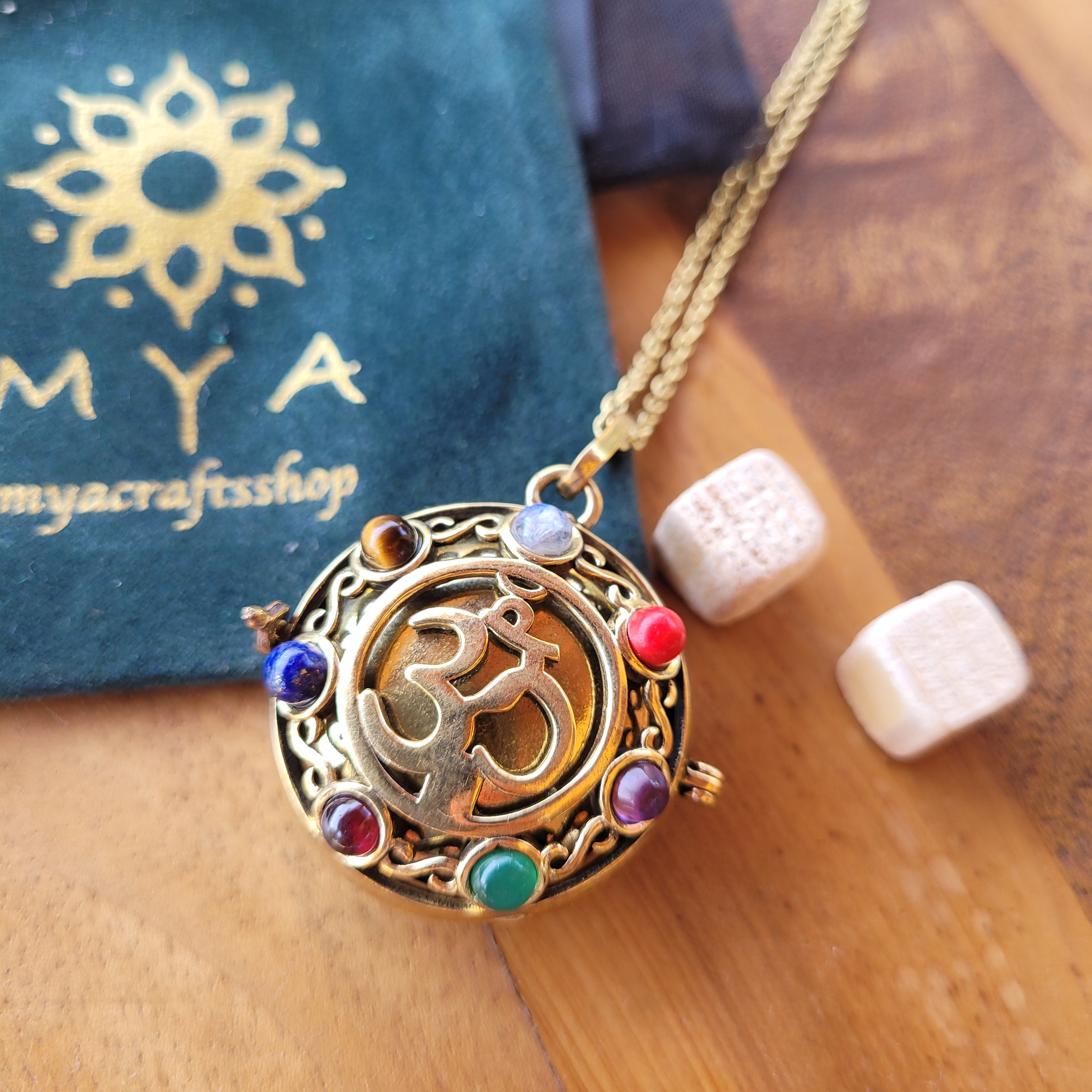 Harmony Ball Pendant Diffuser Om with 7 Chakras