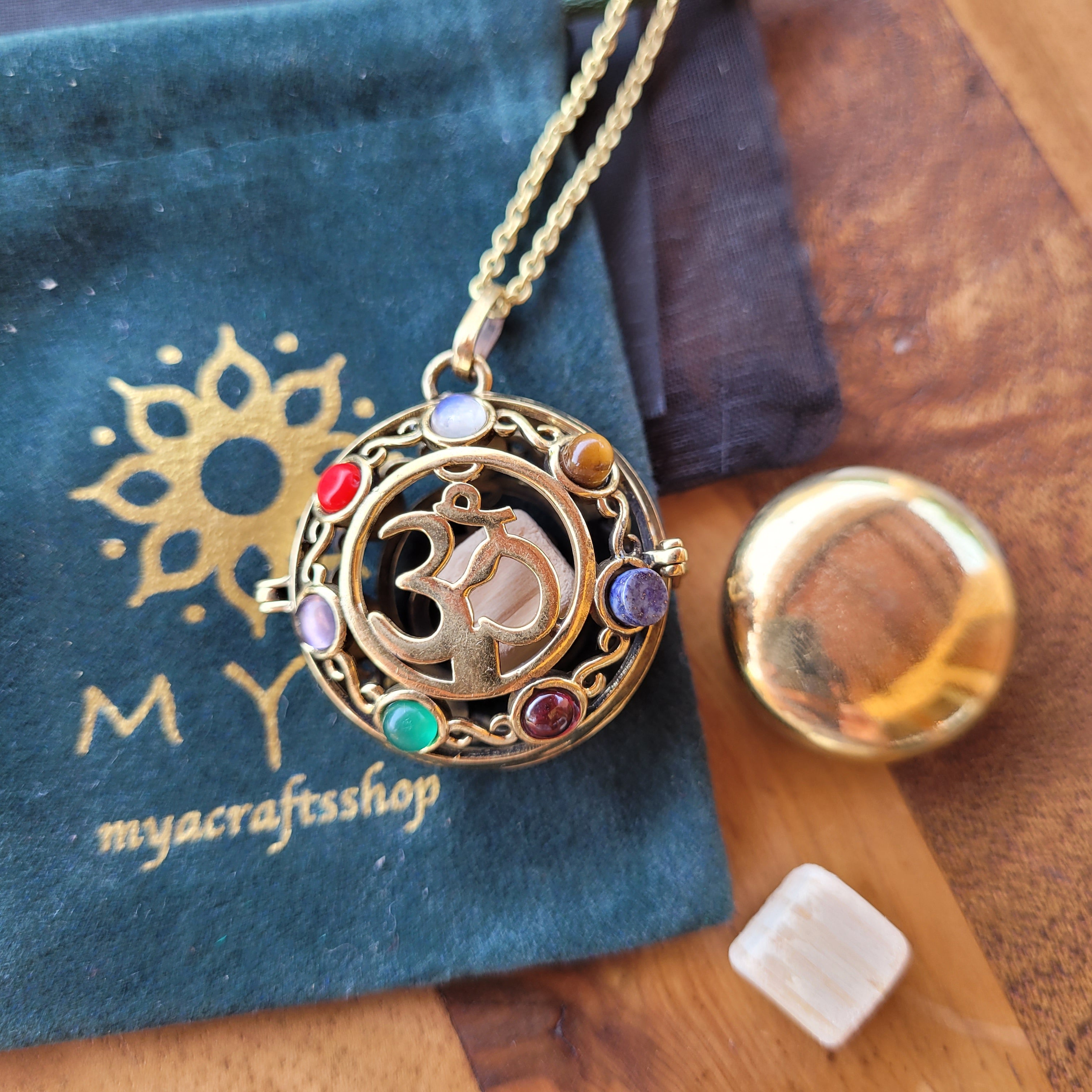 Harmony Ball Pendant Diffuser Om with 7 Chakras