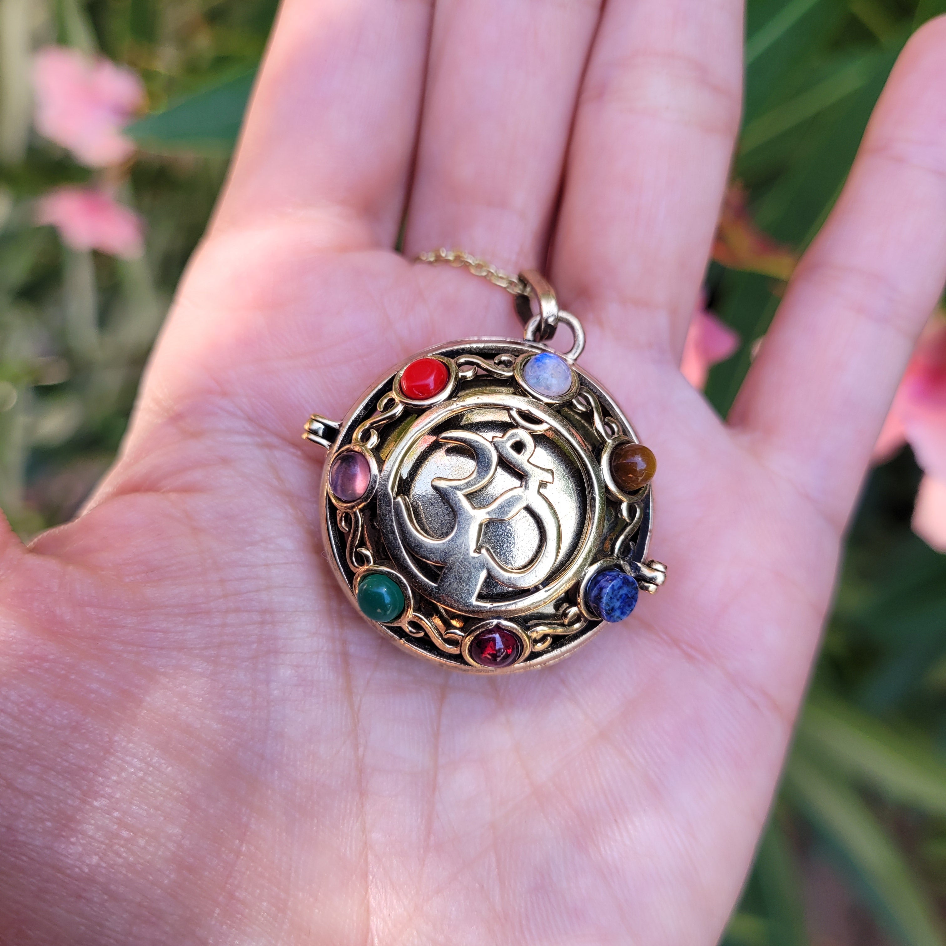 Harmony Ball Pendant Diffuser Om with 7 Chakras