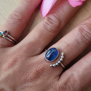 Kyanite Sterling Silver Luna Ring Adjustable