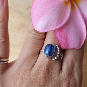 Kyanite Sterling Silver Luna Ring Adjustable