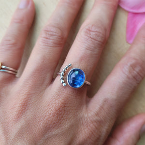 Kyanite Sterling Silver Luna Ring Adjustable