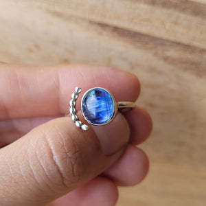 Sterling Silver 925 Luna Ring Kyanite 02 US6-US7