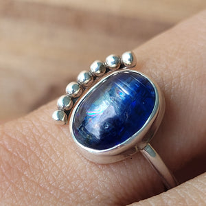 Sterling Silver 925 Luna Ring Kyanite 04 US7-US8