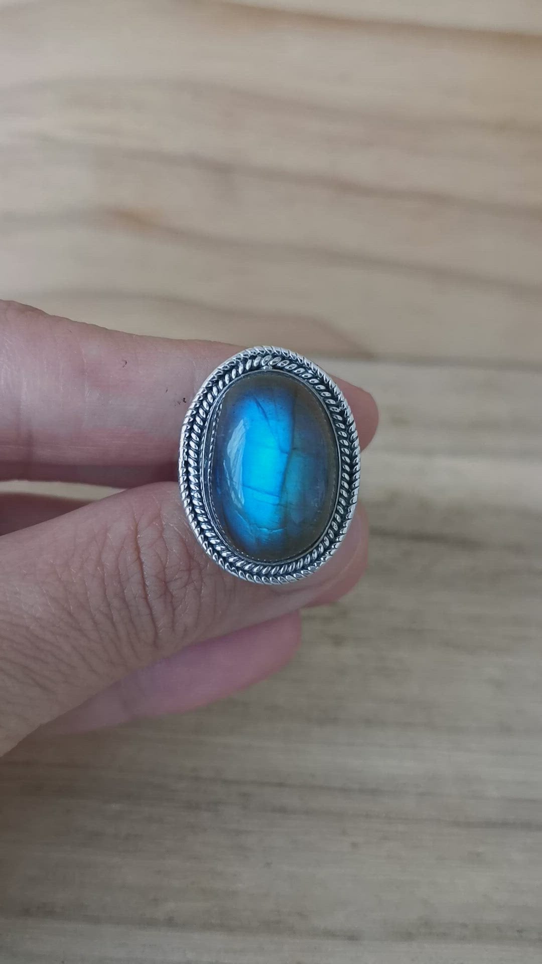 Sterling Silver 925 Silver Statement Ring Labradorite LABR07