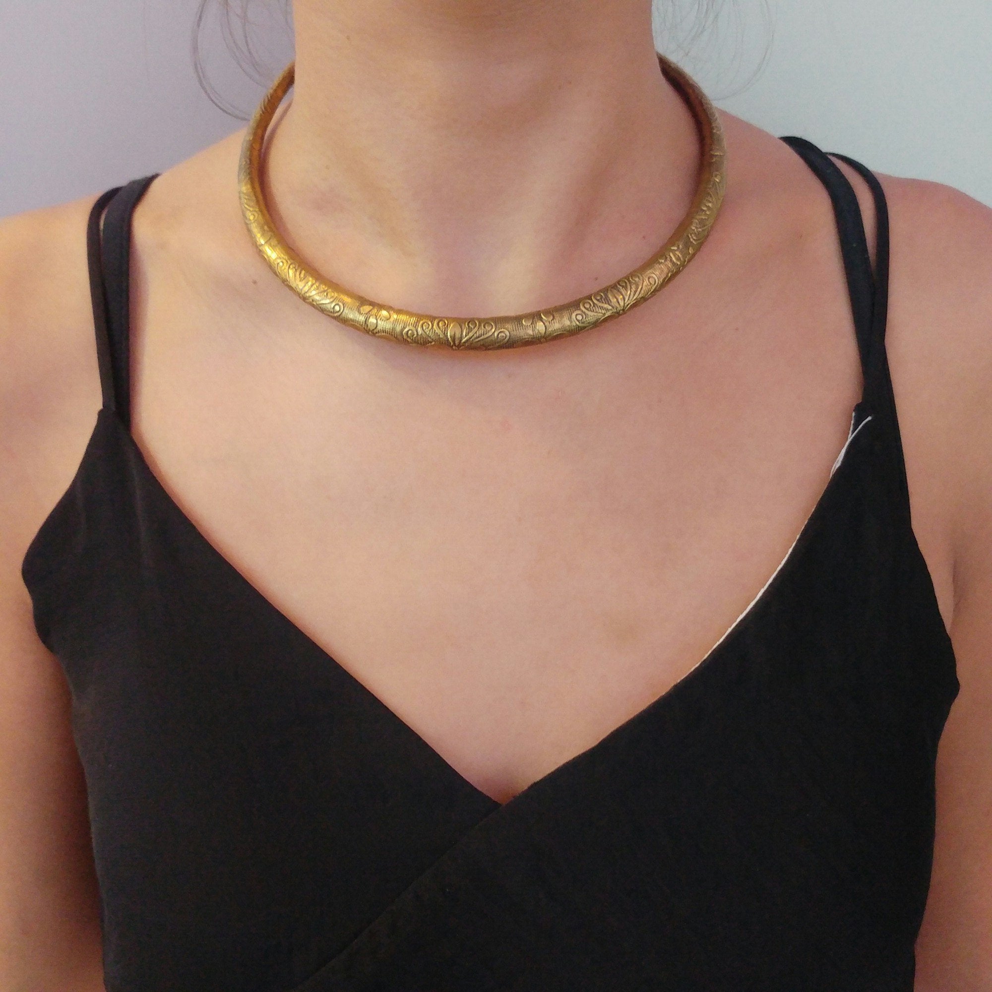 Premium Brass Neck Cuff Choker Anya