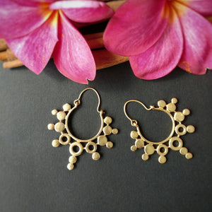 Premium Brass Hoop Earrings Matahari