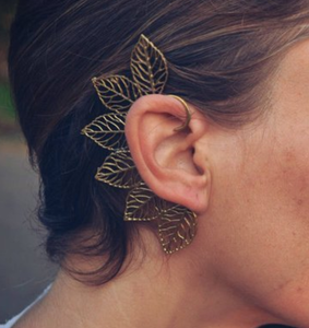 Premium Brass Ear Cuffs Hoja