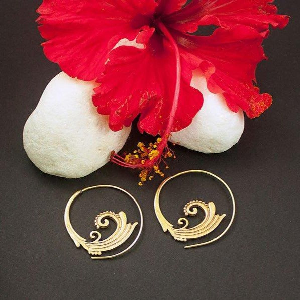 Premium Brass Spiral Earrings Usha