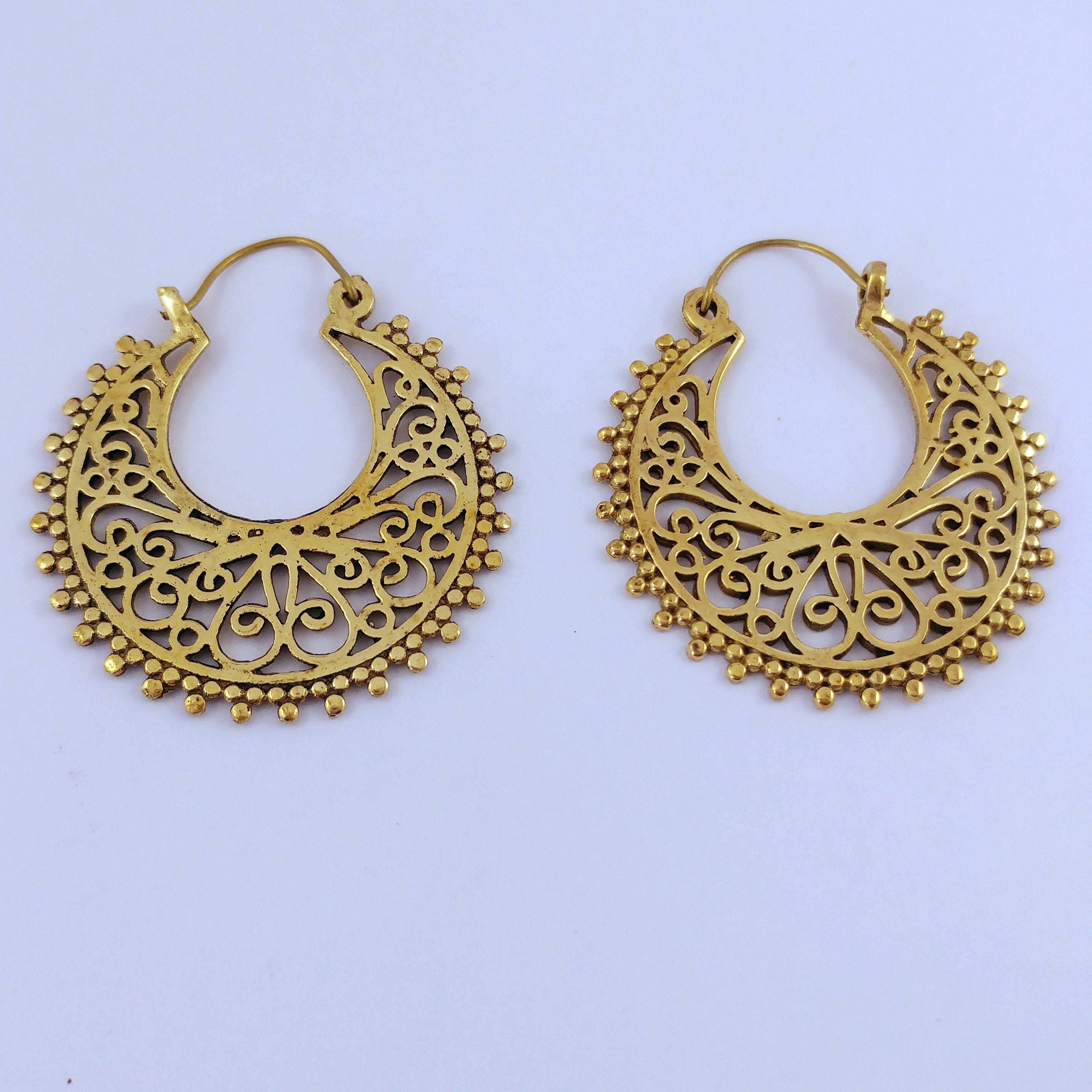 Premium Brass Hoop Earrings Wau