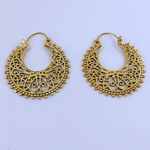 Premium Brass Hoop Earrings Wau