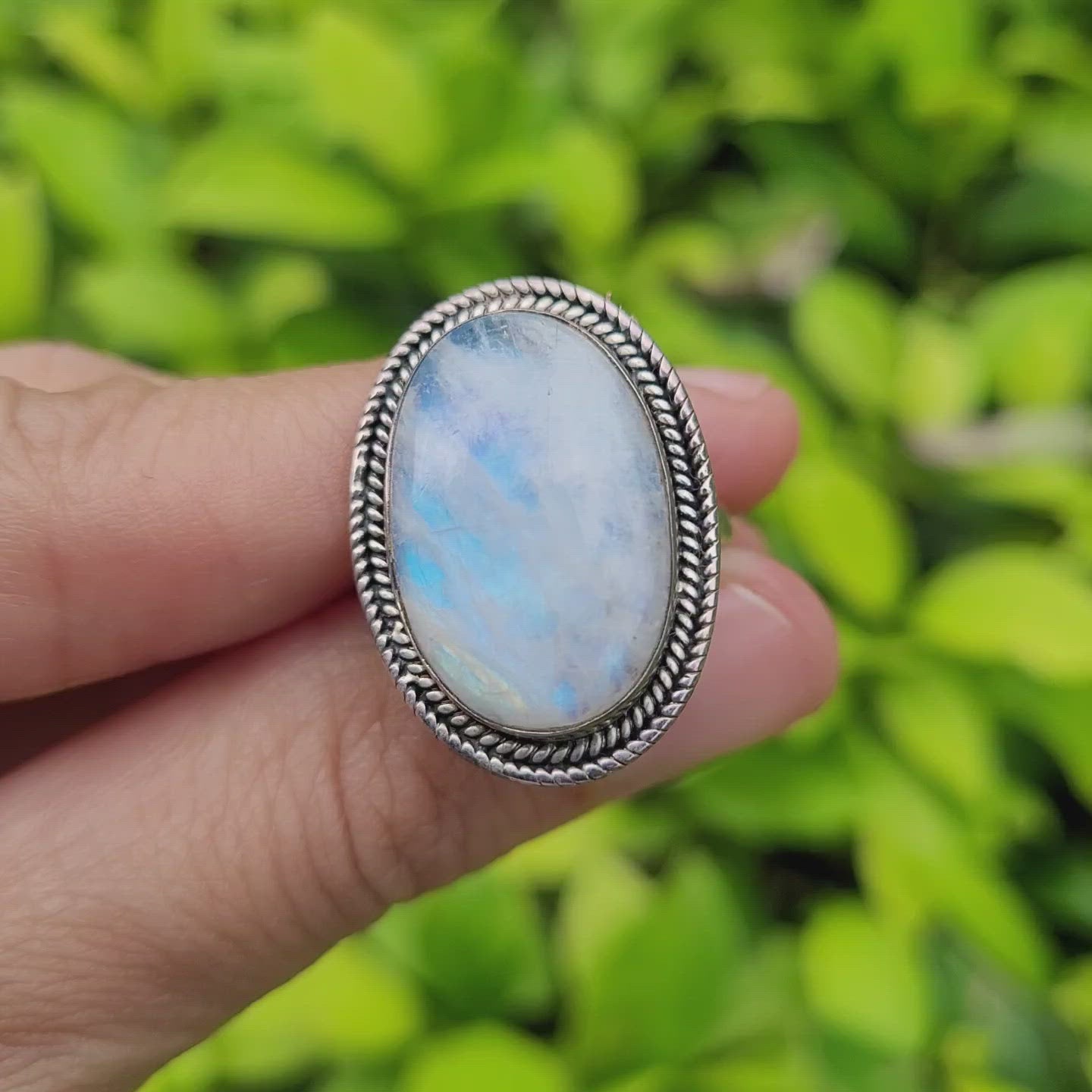 Sterling Silver 925 Statement Ring Moonstone MS05