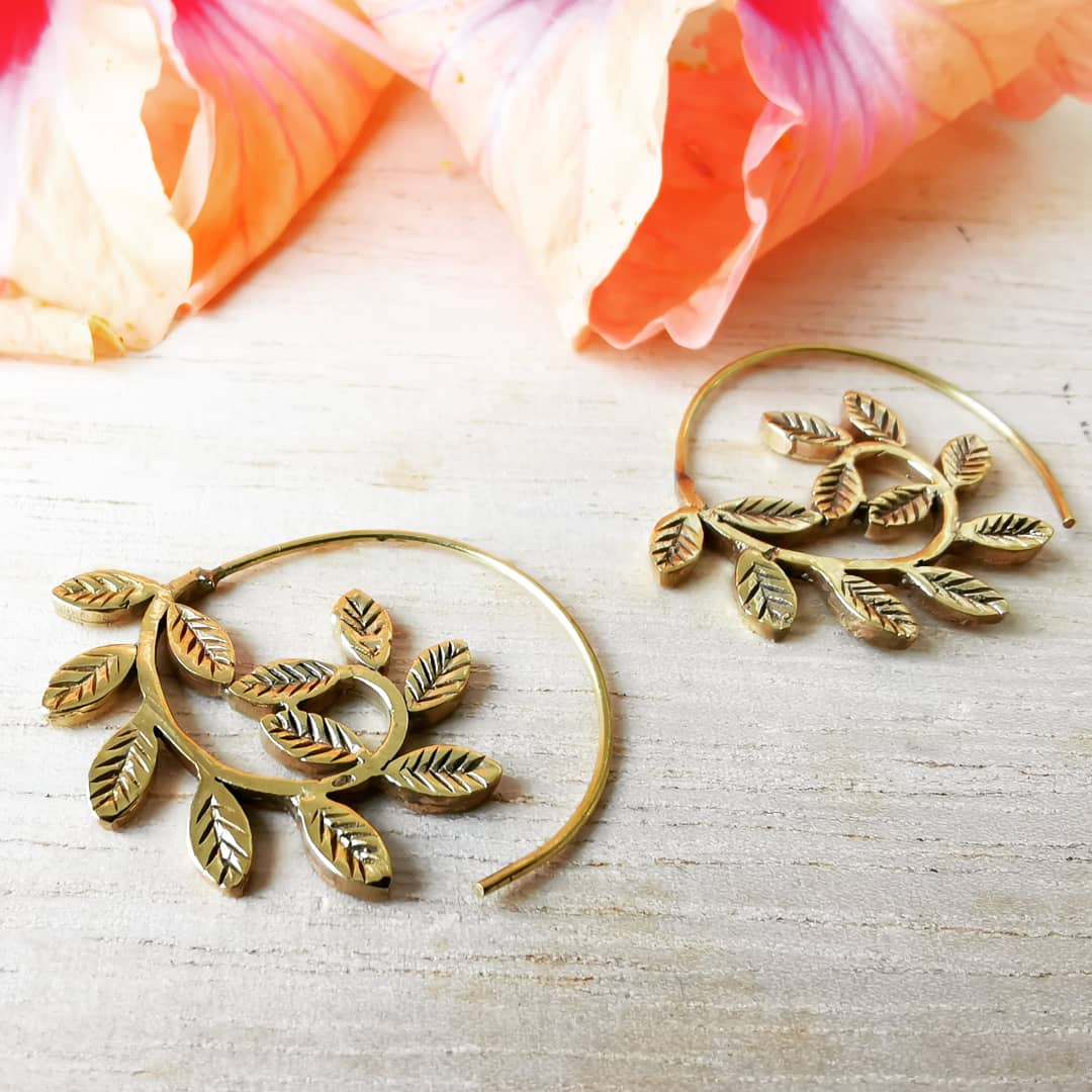Premium Brass Spiral Earrings Liana (Small)