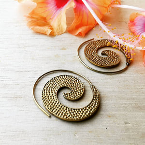 Premium Brass Spiral Earrings Infini