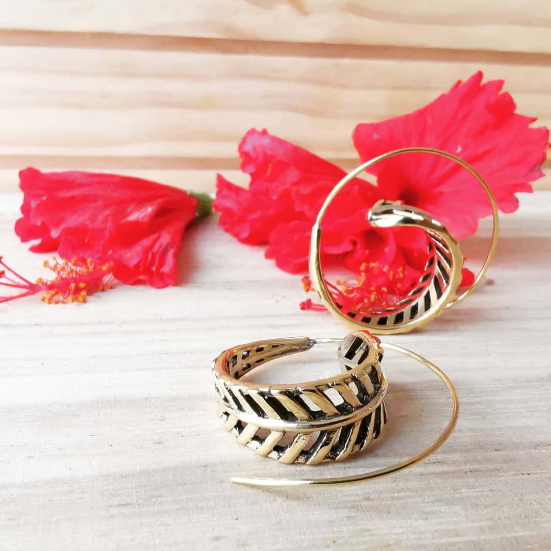 Premium Brass Spiral  Earrings Rasen