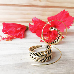 Premium Brass Spiral  Earrings Rasen