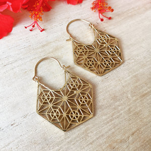 Premium Brass Hoop Earrings Geometria