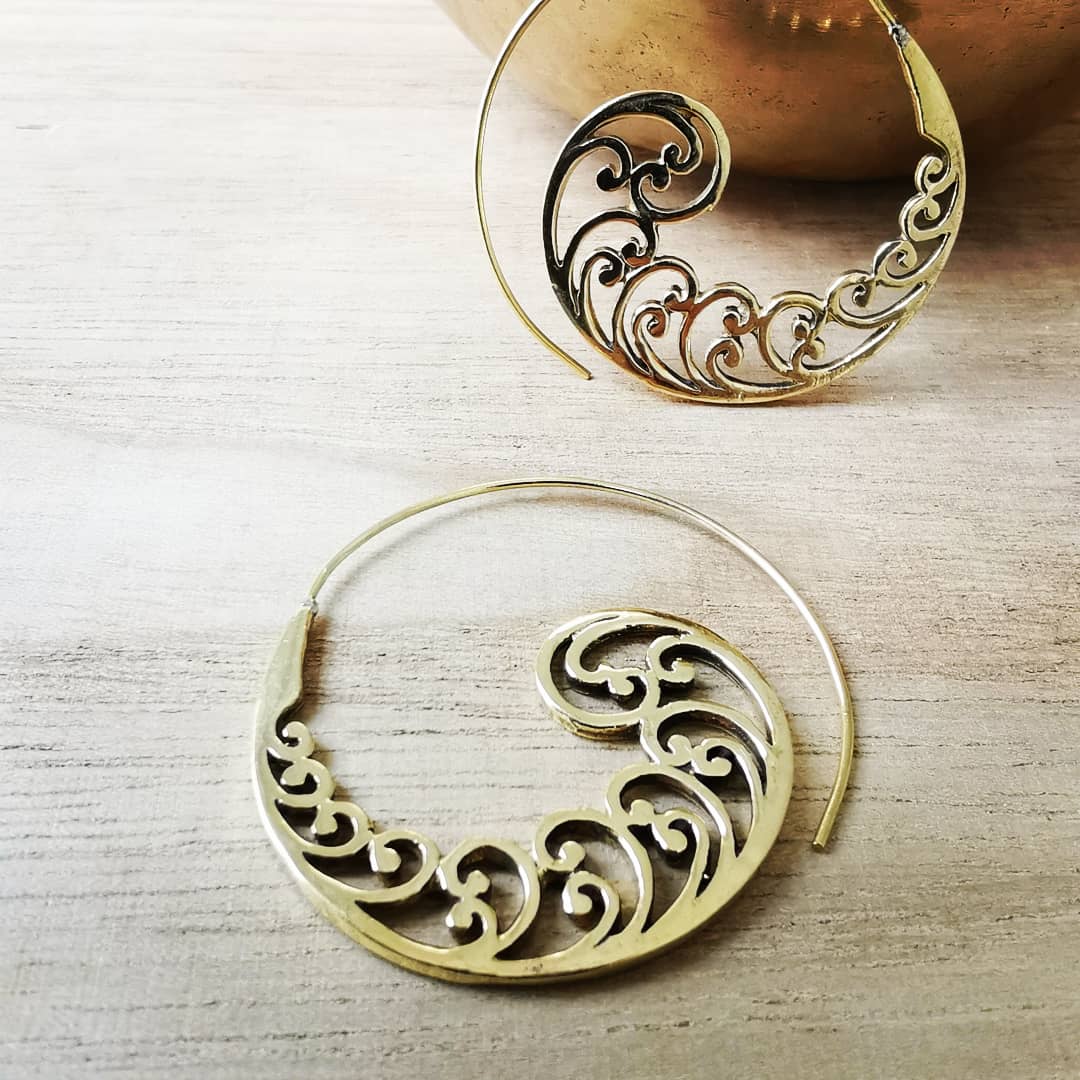 Premium Brass Spiral Earrings Nami