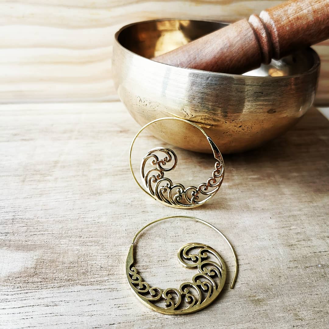 Premium Brass Spiral Earrings Nami