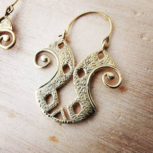 Premium Brass Hoop Earrings Tuareg