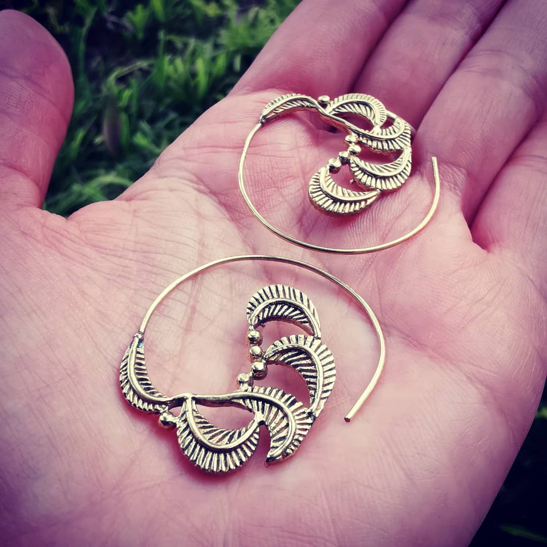 Brass spiral hotsell earrings