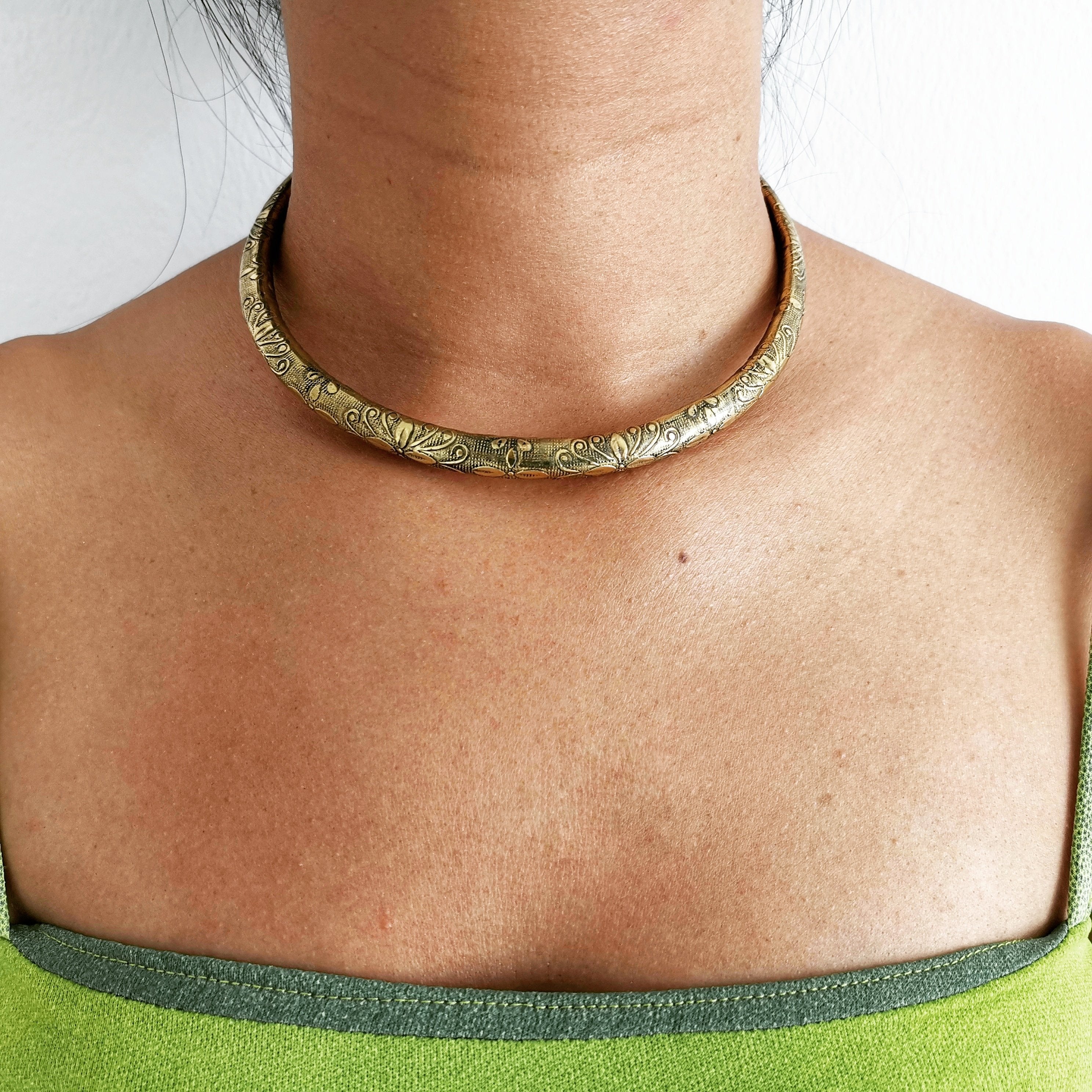 Premium Brass Neck Cuff Choker Anya