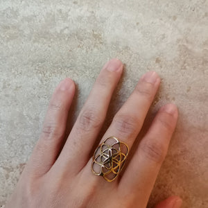 Premium Brass Ring Seed of Life