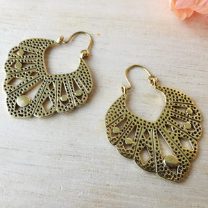 Premium Brass Hoop Earrings Yuki