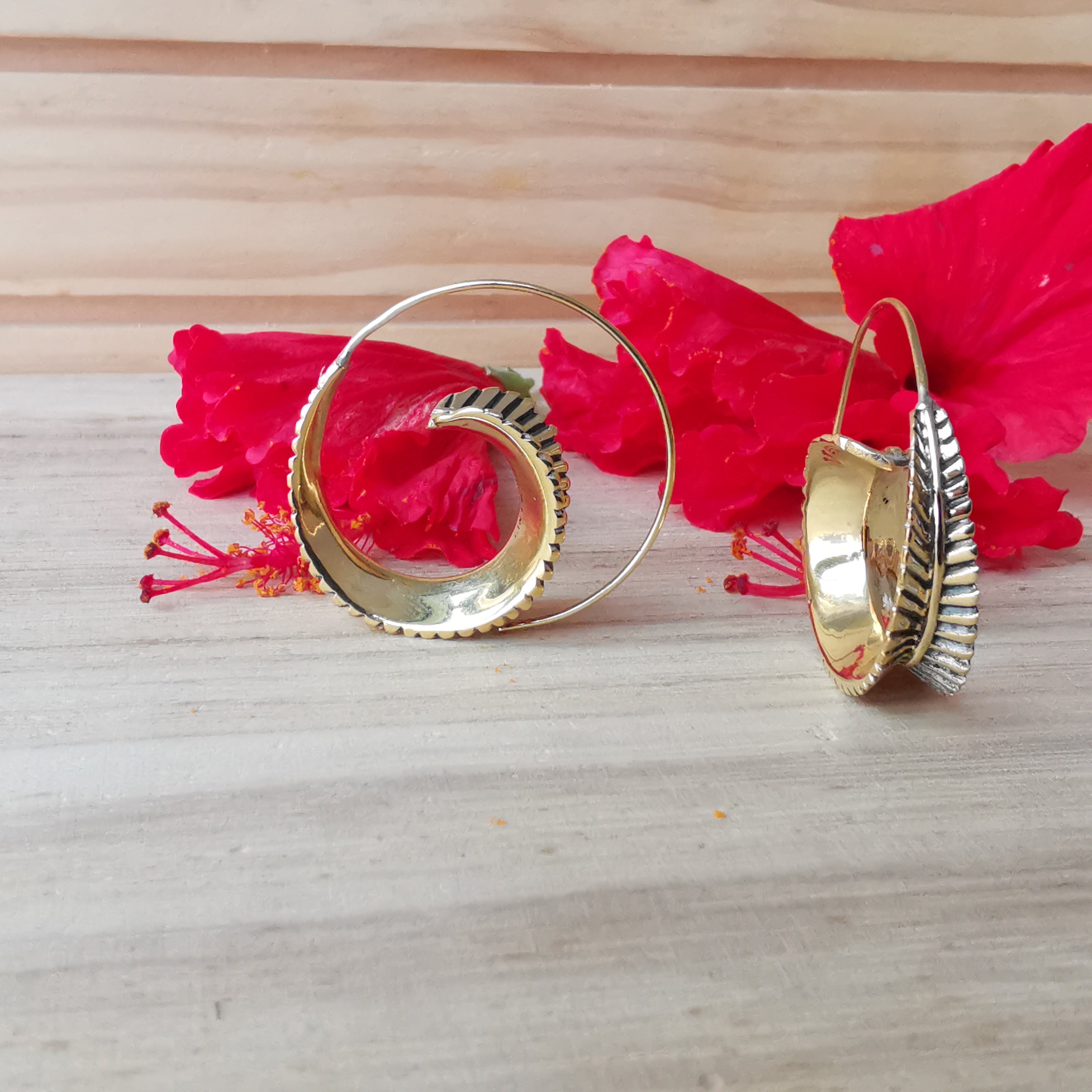 Premium Brass Earrings Helix