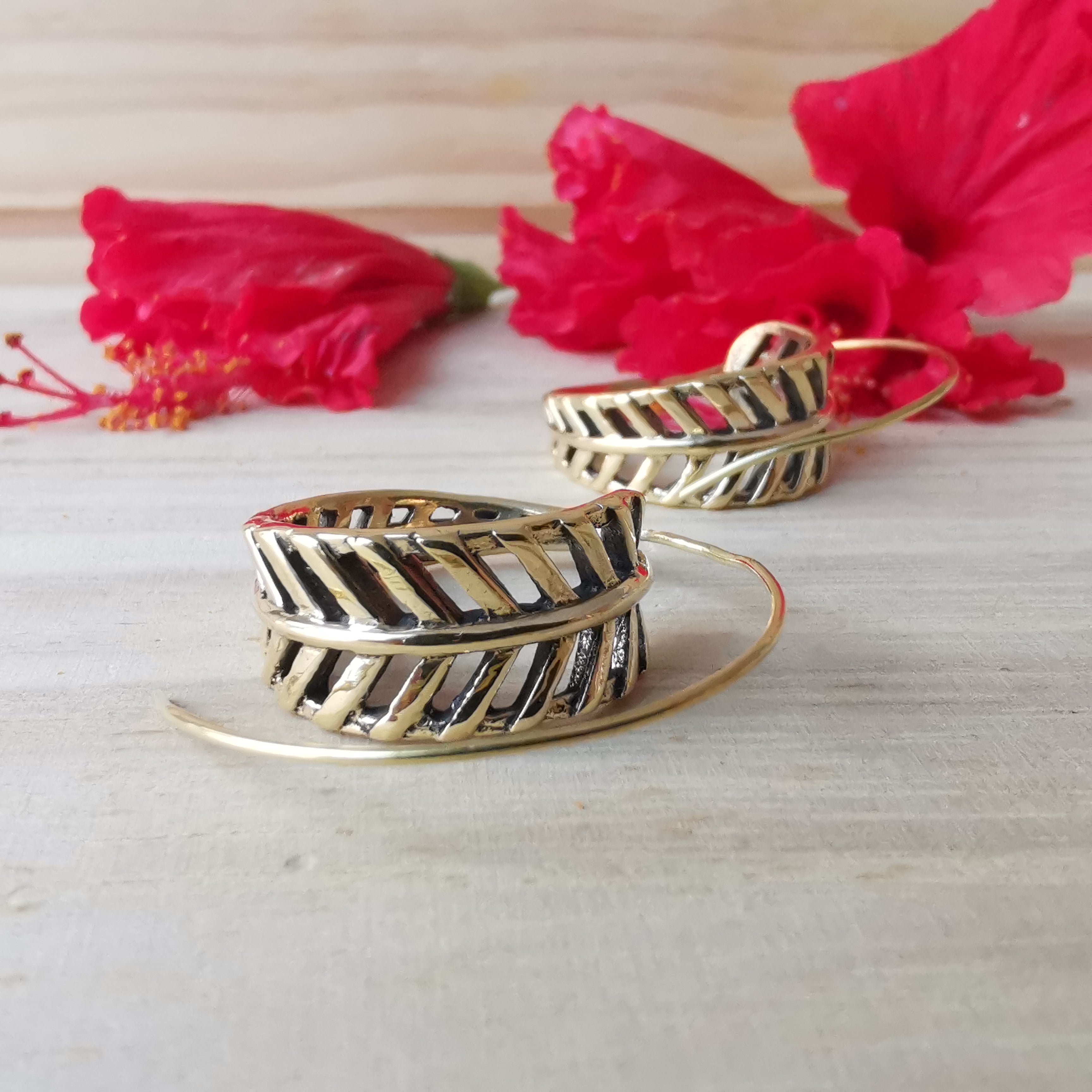 Premium Brass Spiral  Earrings Rasen