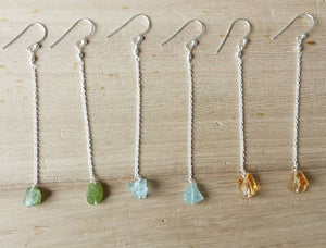 Sterling Silver 925 Raw Crystals Earrings