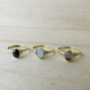 Premium Brass Rings Delicada Amethyst