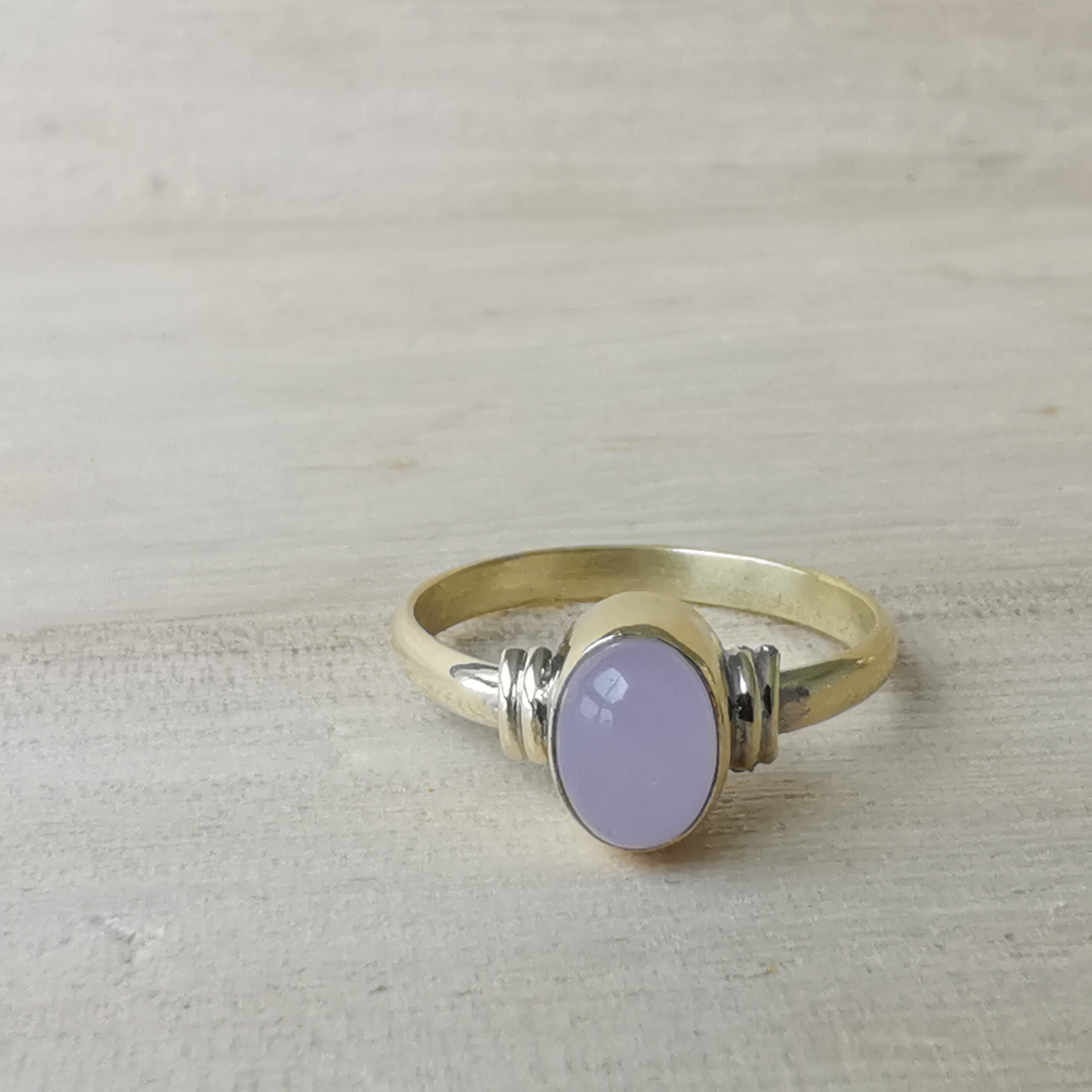 Premium Brass Rings Delicada Rose Quartz