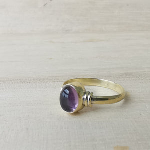 Premium Brass Rings Delicada Amethyst